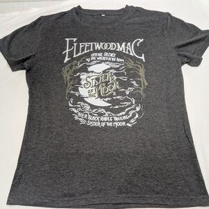 Fleetwood Mac Band Grey Tee Intense Silence As She Walked Into The Room Large